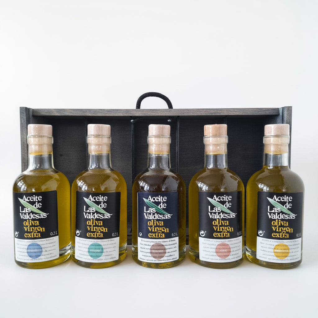 Olivenöl nativ extra Probierset aus 5x 0,2l Flaschen Las Valdesas 